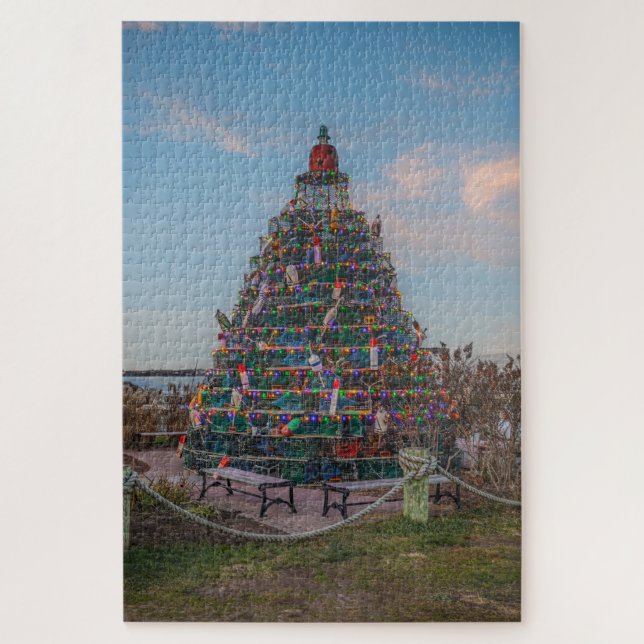 Christmas Tree at Block Island Harbour, RI Jigsaw Puzzle (Vertical)