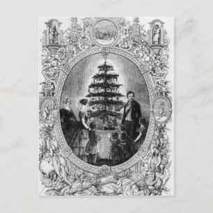Christmas Tree at Windsor Castle, 1848 Holiday Postcard