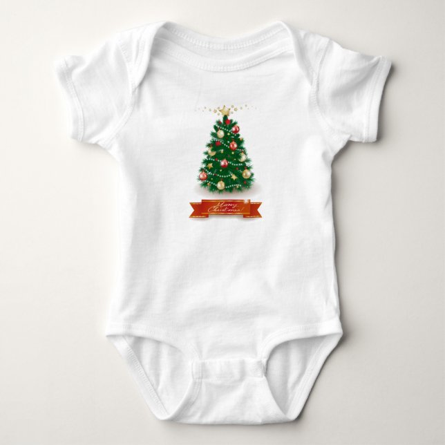 Christmas tree baby bodysuit (Front)