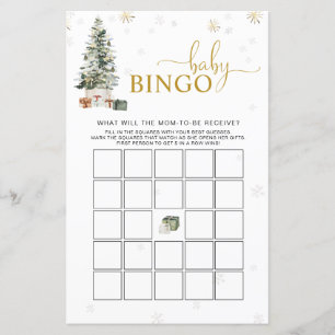 Christmas Tree Baby Shower Baby Bingo Game