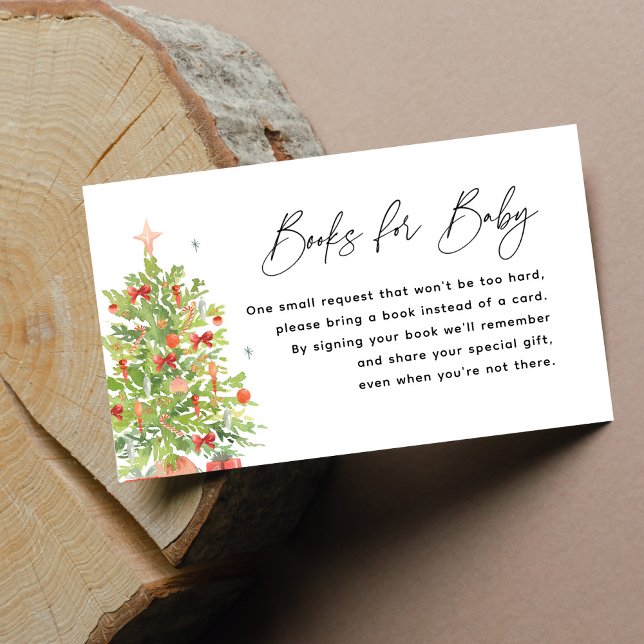 Christmas Tree Baby Shower Books For Baby Enclosure Card (Creator Uploaded)