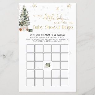 Christmas Tree Baby Shower Game Bingo