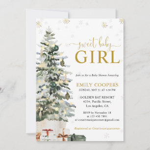 Christmas Tree Baby Shower Invitation