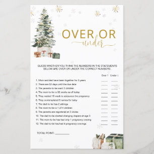 Christmas Tree Baby Shower Over or Under Game