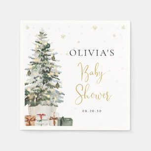Christmas Tree Baby Shower Paper Napkins