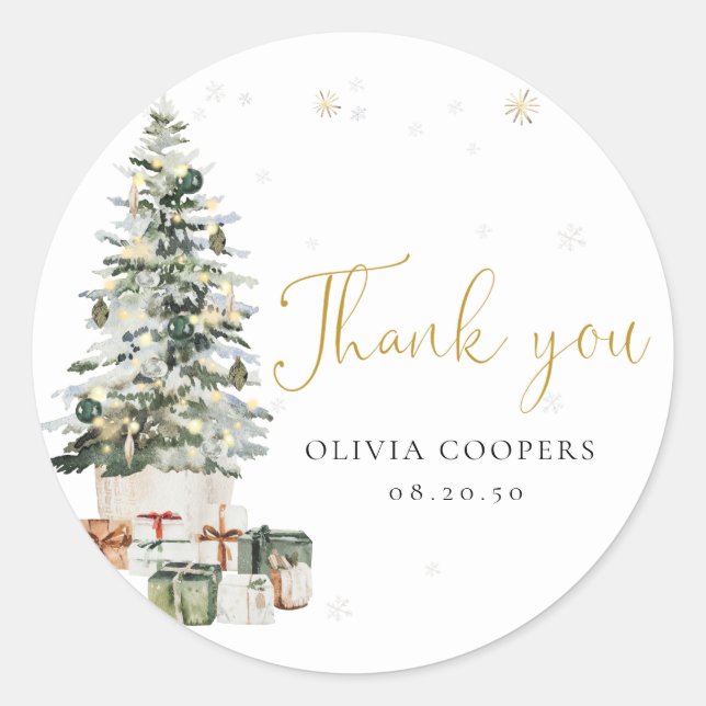 Christmas Tree Baby Shower Sticker (Front)