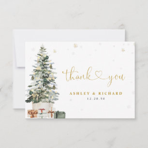 Christmas Tree Baby Shower Thank You Card