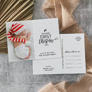 Christmas Tree Baby's First Christmas Photo Holiday Postcard