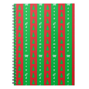 Christmas Tree Backgroundpattern Spiral Notebook