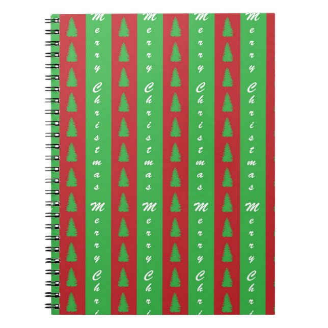 Christmas Tree Backgroundpattern Spiral Notebook (Front)