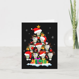Christmas Tree Badminton Ball Santa Hat Funny Xmas Card