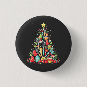 Christmas Tree Baking Chef Cook Xmas 3 Cm Round Badge