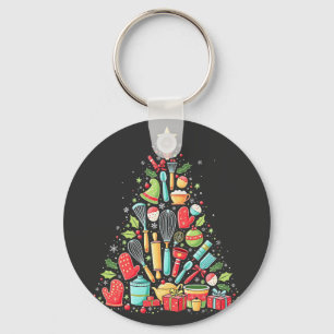 Christmas Tree Baking Chef Cook Xmas Key Ring