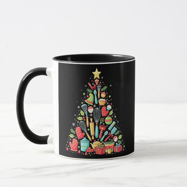Christmas Tree Baking Chef Cook Xmas  Mug (Left)