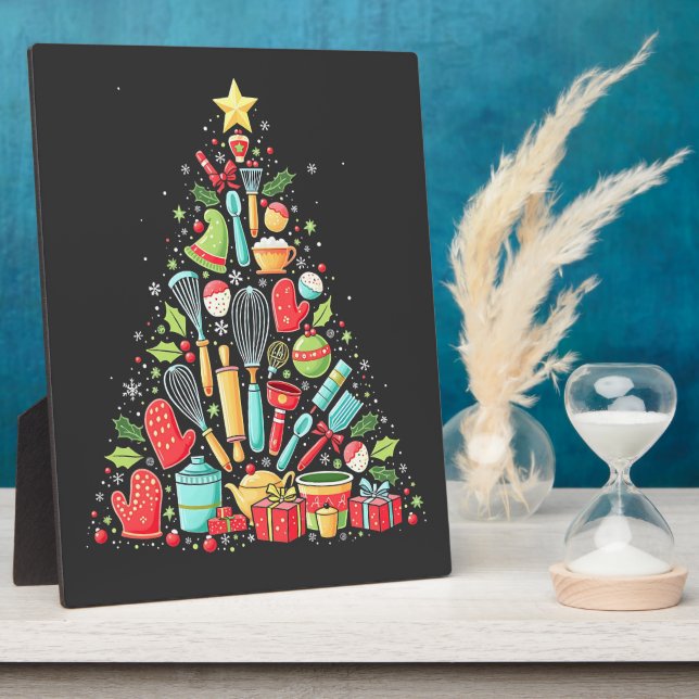 Christmas Tree Baking Chef Cook Xmas  Plaque (Side)