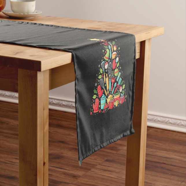 Christmas Tree Baking Chef Cook Xmas  Short Table Runner (In Situ)
