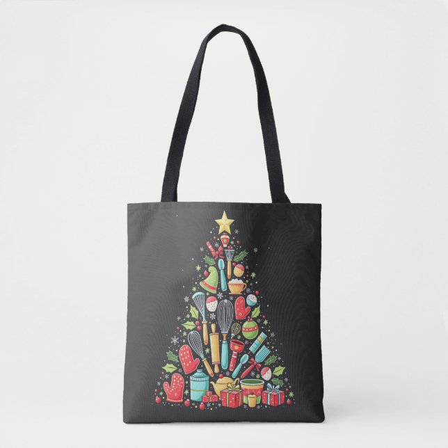Christmas Tree Baking Chef Cook Xmas  Tote Bag (Front)
