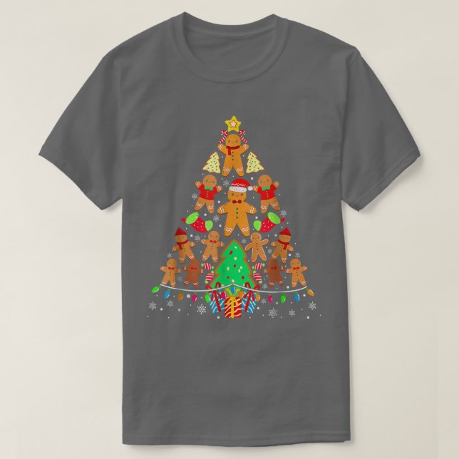 Christmas Tree Baking Gingerbread Cookie  T-Shirt (Design Front)