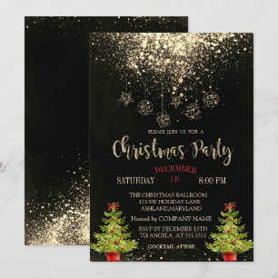 Christmas Tree, Balls Christmas Company Party Invitation