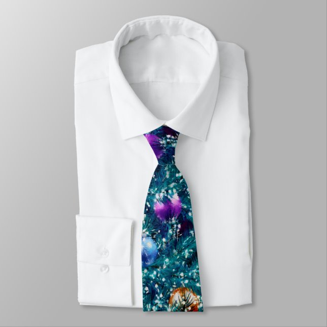 Christmas Tree Balls Pattern Tie (Tied)