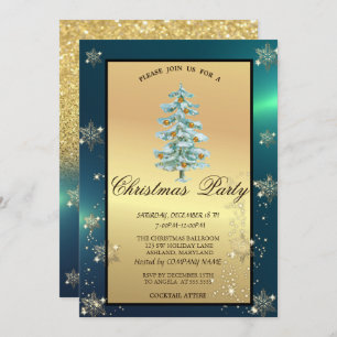 Christmas Tree,Balls,Snowflakes Company Party Invitation
