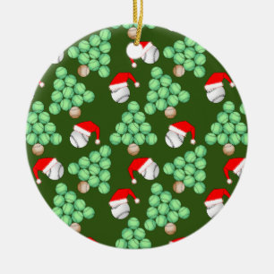 Christmas Tree Baseball Santa Hats Ceramic Tree Decoration