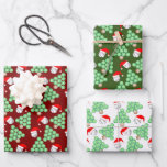 Christmas Tree Baseball Santa Hats Wrapping Paper Sheet<br><div class="desc">Christmas trees made out of baseballs and baseballs wearing Santa hats is a unique design for baseball fans and coaches at the winter holidays.</div>