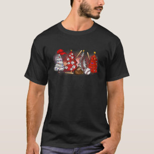 Christmas Tree Baseball Snowman Funny Baseball Mom T-Shirt