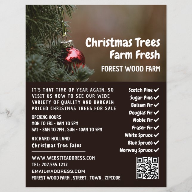 Christmas Tree Bauble, Christmas Tree Sales Flyer (Front)