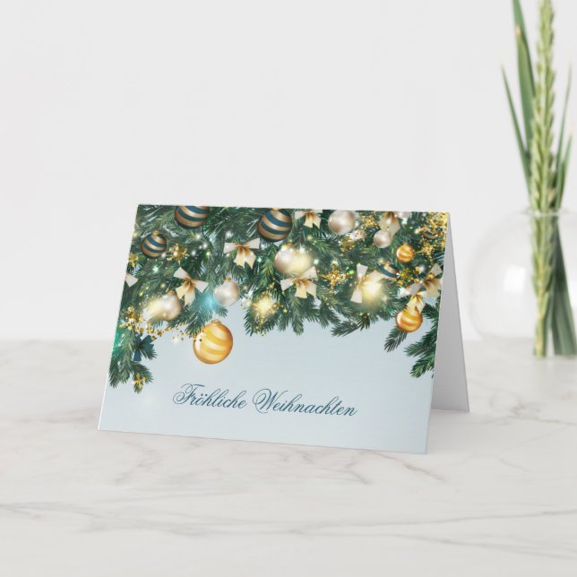 Christmas tree, baubles German Holiday Card (Front)