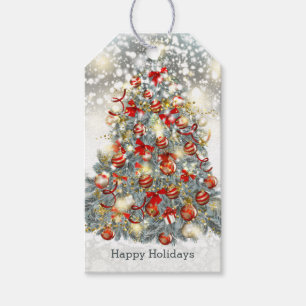 Christmas tree, baubles Gift Tag