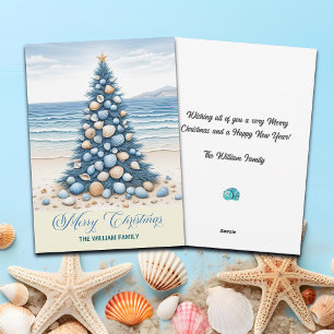 Christmas Tree Beach Merry Christmas Holiday Card
