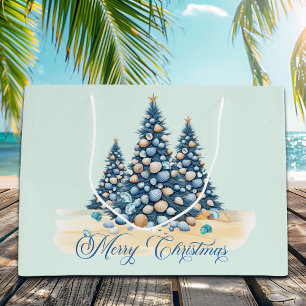 Christmas Tree Beach Merry Christmas Large Gift Bag