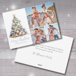 Christmas Tree Beach Photo Holiday Card<br><div class="desc">Elegant Personalised Watercolor Christmas Tree Beach Photo Holiday Card Seashell Starfish Coral. Spread holiday cheer with a beachy twist on this horizontal Christmas card, featuring spaces for three family photos to make it uniquely yours. Perfect for anyone who loves the ocean or lives in tropical spots like Florida, Hawaii, or...</div>