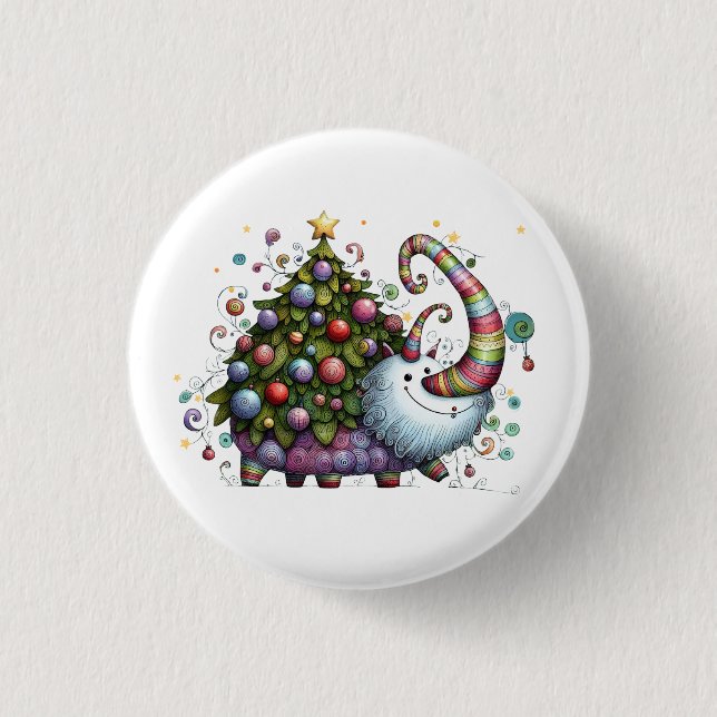 Christmas Tree Beast Button (Front)