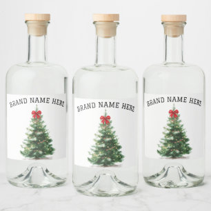 Christmas Tree Beverage Label Set – Brand Name