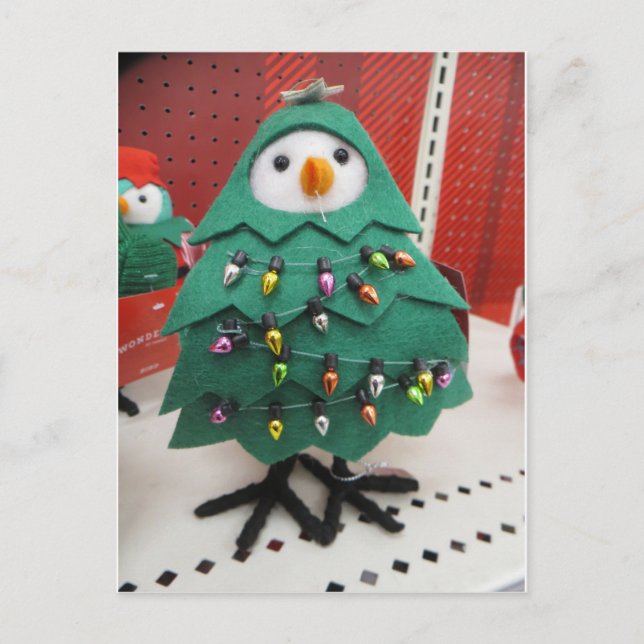 Christmas Tree Bird Postcard (Front)