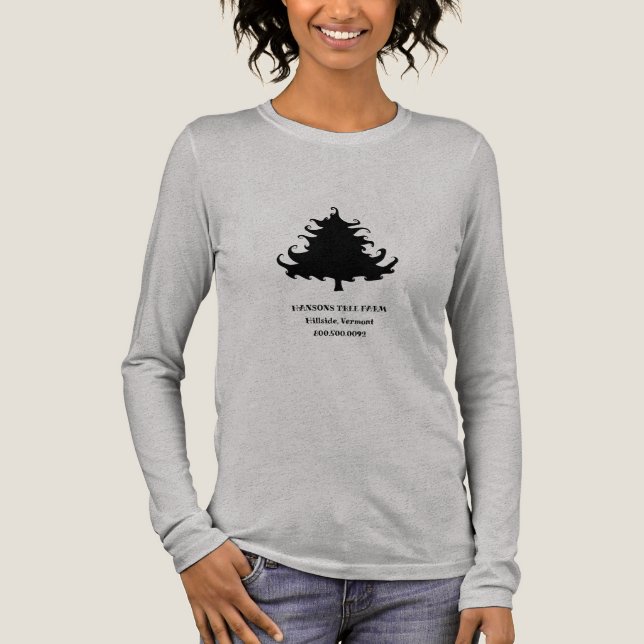 Christmas Tree Black Design With Text Tri-Blend Shirt (Front)