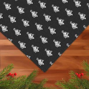 Christmas Tree Black White Modern Minimal Holiday Tissue Paper