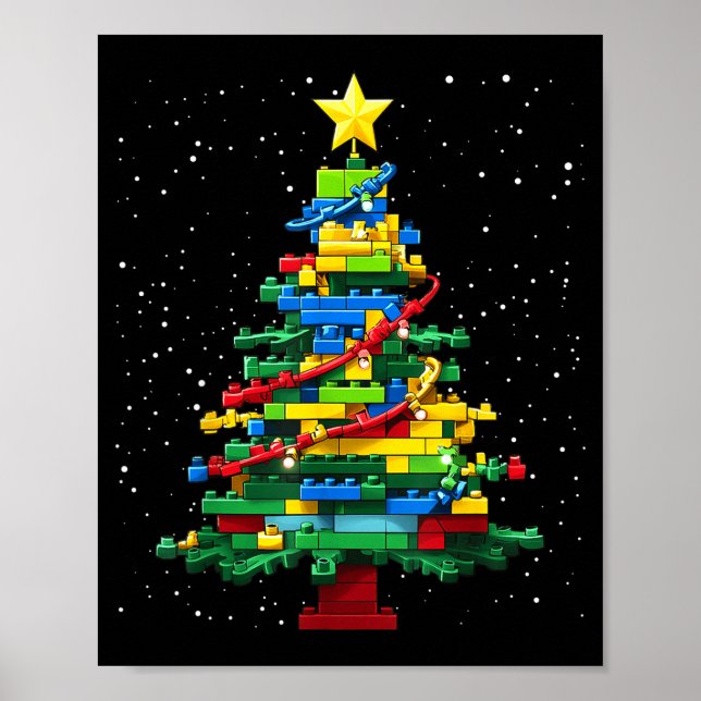 Christmas Tree Block Brick Building Xmas Master Bu Poster (Front)