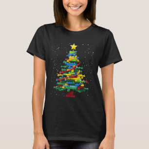 Christmas Tree Block Brick Building Xmas Master Bu T-Shirt