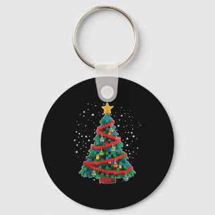 Christmas Tree Block Building Builder Brick Christ Key Ring