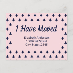 Christmas Tree Blue Holiday Moving Announcement Postcard