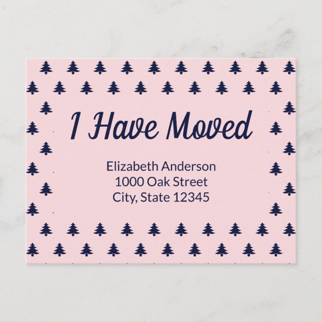 Christmas Tree Blue Holiday Moving Announcement Postcard (Front)