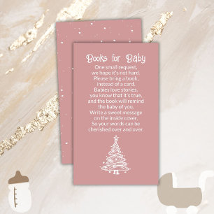 Christmas Tree Boho Pink Girl Books for Baby Enclosure Card