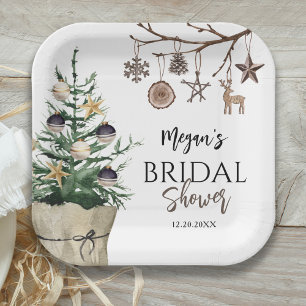 Christmas Tree   Boho Winter Bridal Shower Paper Plate