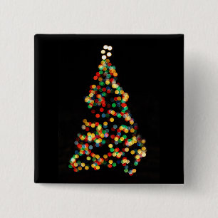 Christmas Tree Bokeh Multi Coloured Lights pin