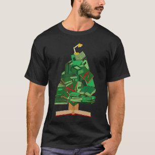 Christmas Tree Book Stack Holiday Tree Pile Bookwo T-Shirt