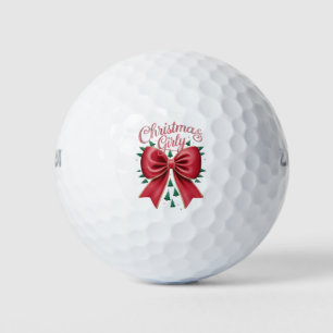 Christmas Tree Bow Girly Aesthetic Holiday Xmas  Golf Balls