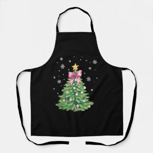Christmas Tree Bow Xmas Holiday Apron